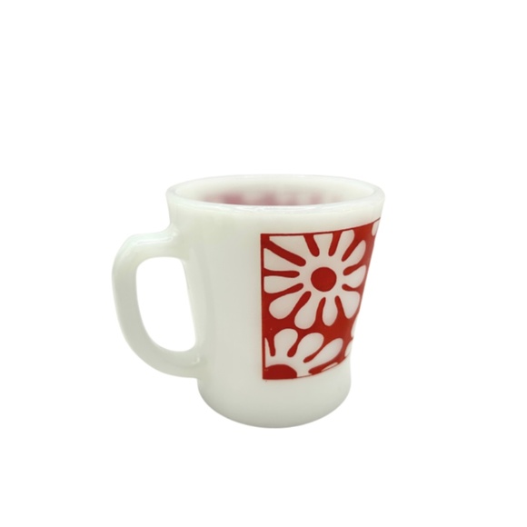 Anchor Hocking Fire King Retro Red Floral Cup x 1 - Picture 4 of 4